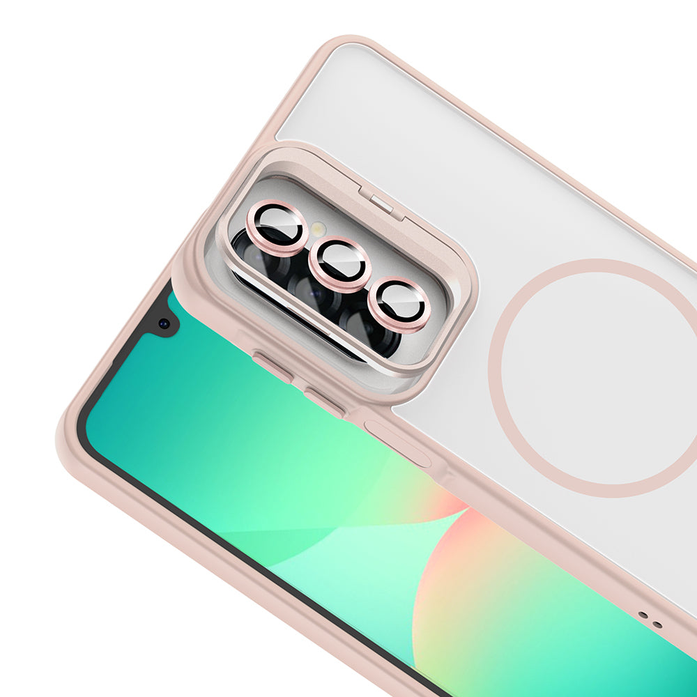 Galaxy A17 Kılıf Standlı ve Kamera Lens Hediyeli Zore Etro Kapak Siyah