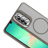 Galaxy A17 Kılıf Standlı ve Kamera Lens Hediyeli Zore Etro Kapak Derin Mor