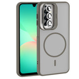 Galaxy A17 Kılıf Standlı ve Kamera Lens Hediyeli Zore Etro Kapak Gri