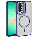 Galaxy A17 Kılıf Standlı ve Kamera Lens Hediyeli Zore Etro Kapak Lacivert