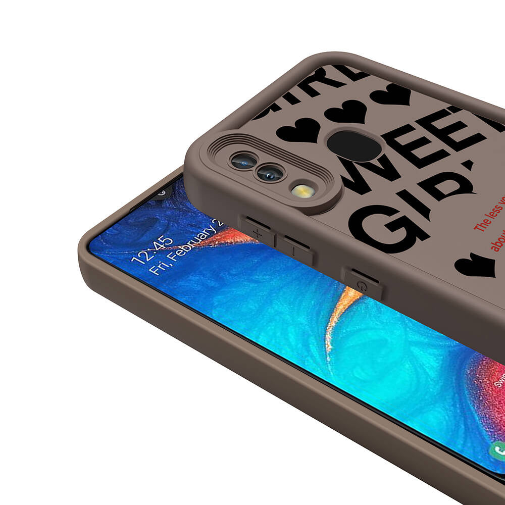 Galaxy A20 Kılıf Kamera Korumalı Baskılı Arka Yüzey Zore Klas Kapak Siyah