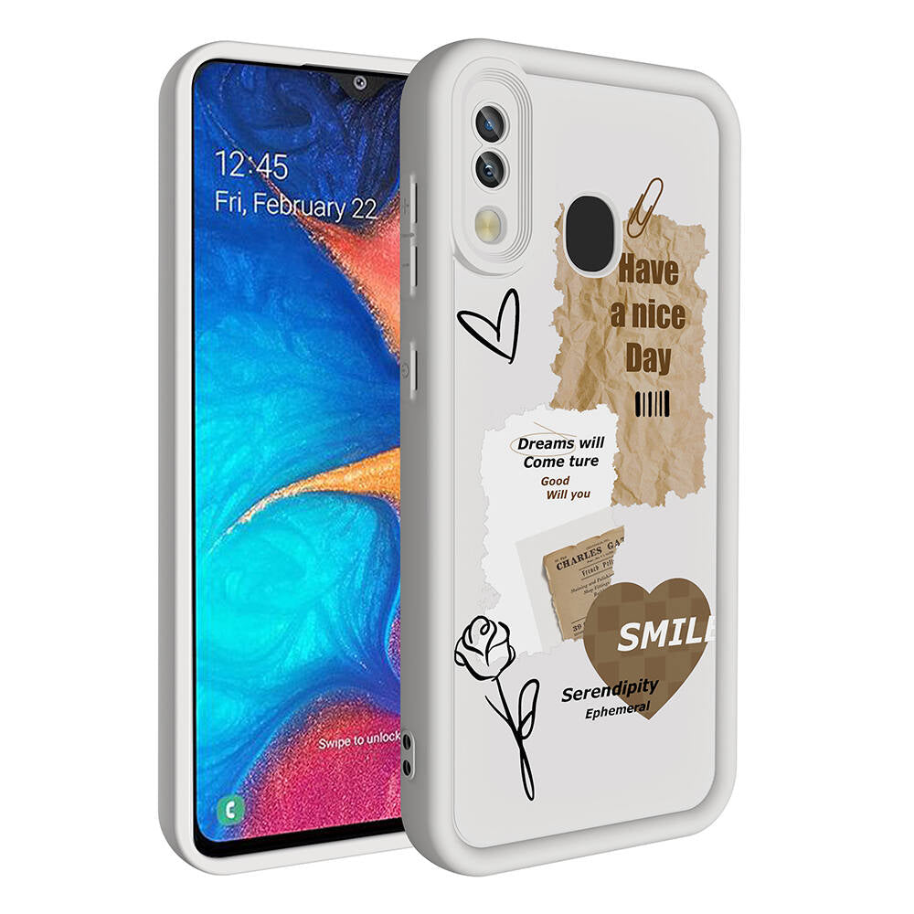 Galaxy A20 Kılıf Kamera Korumalı Baskılı Arka Yüzey Zore Klas Kapak Siyah