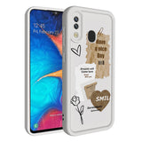 Galaxy A20 Kılıf Kamera Korumalı Baskılı Arka Yüzey Zore Klas Kapak Beyaz