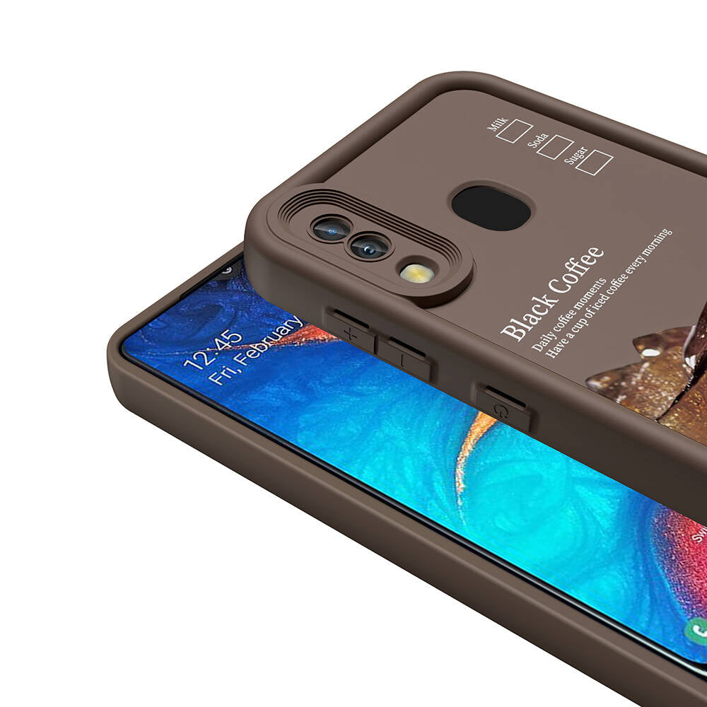 Galaxy A20 Kılıf Kamera Korumalı Baskılı Arka Yüzey Zore Klas Kapak Siyah