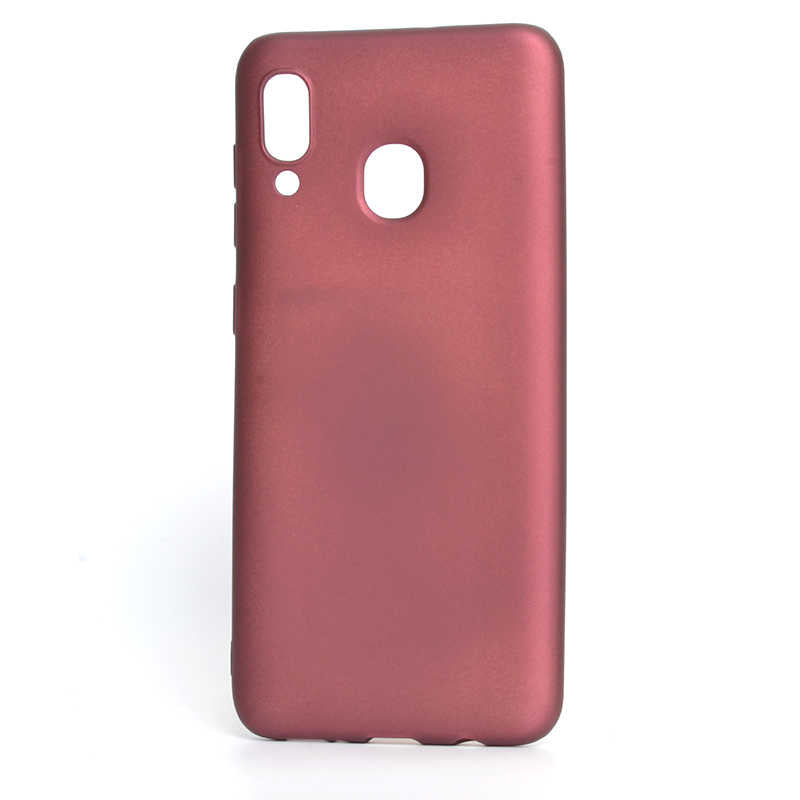 Galaxy A20 Kılıf Zore Premier Silikon Kapak Mürdüm