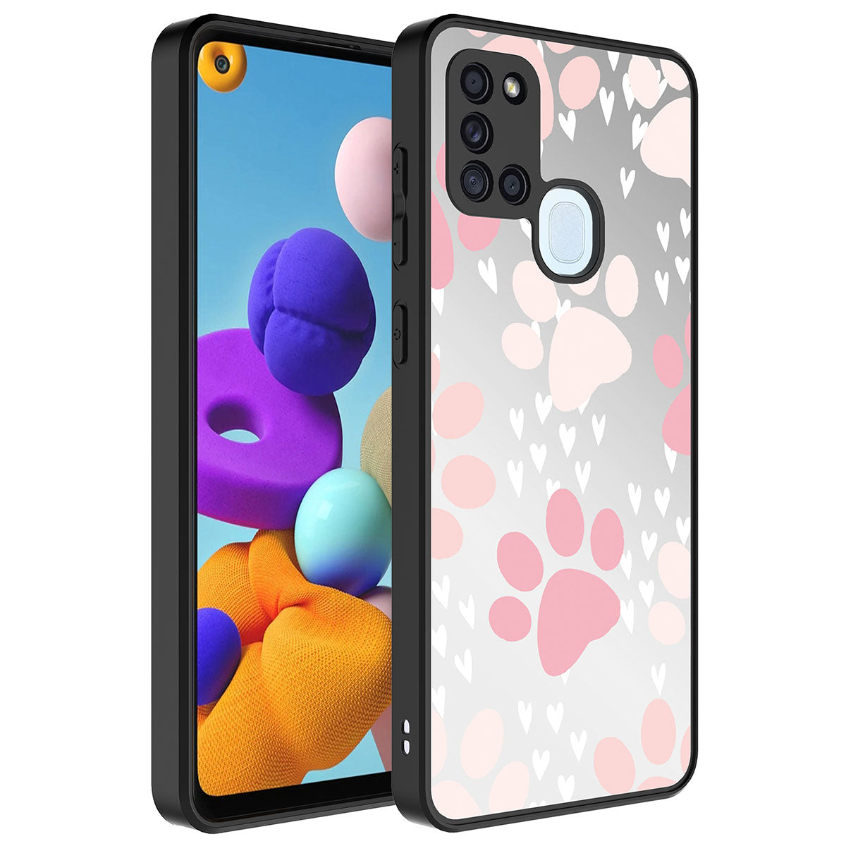 Galaxy A21S Kılıf Aynalı Desenli Kamera Korumalı Parlak Zore Mirror Kapak Fragile