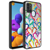 Galaxy A21S Kılıf Aynalı Desenli Kamera Korumalı Parlak Zore Mirror Kapak Kalp