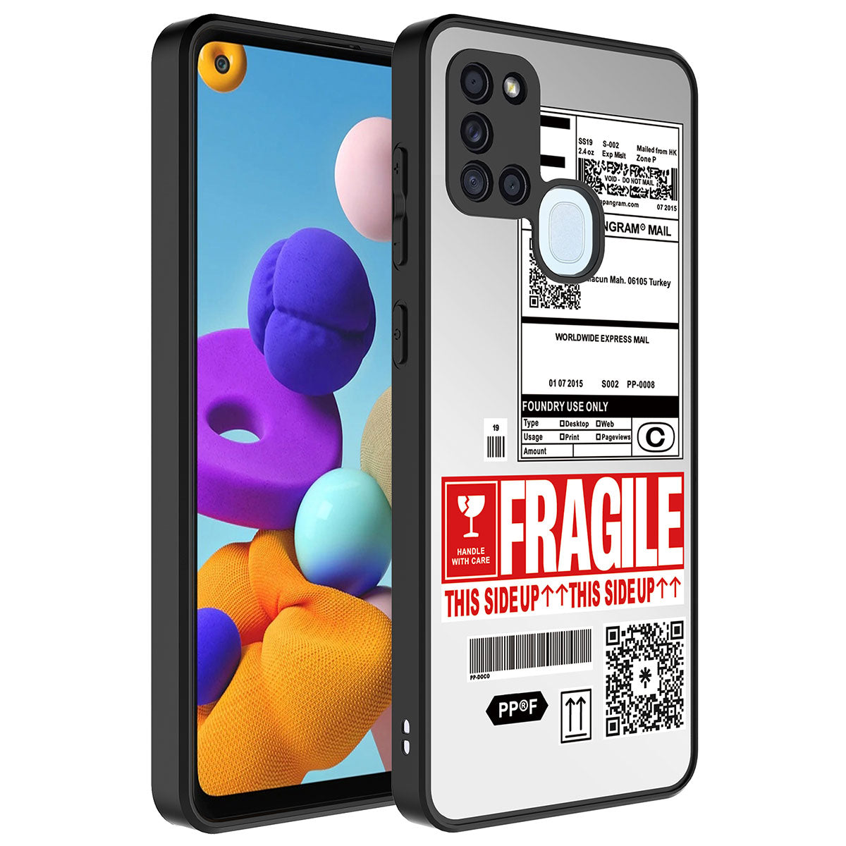 Galaxy A21S Kılıf Aynalı Desenli Kamera Korumalı Parlak Zore Mirror Kapak Fragile
