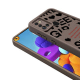 Galaxy A21S Kılıf Kamera Korumalı Baskılı Arka Yüzey Zore Klas Kapak Açık Kahve