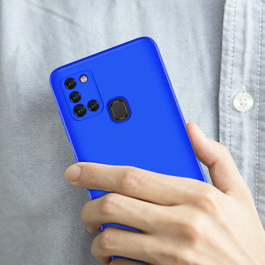 Galaxy A21S Kılıf Zore Ays Kapak Siyah-Kırmızı