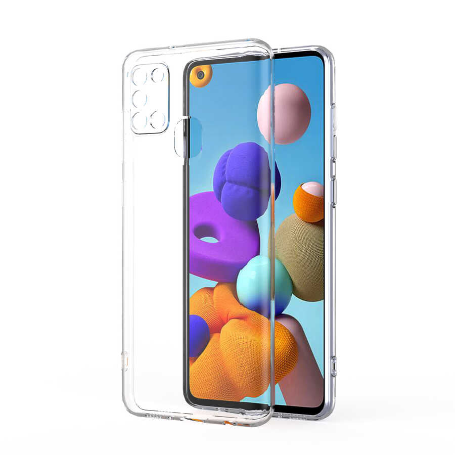 Galaxy A21S Kılıf Zore Kamera Korumalı Süper Silikon Kapak Renksiz
