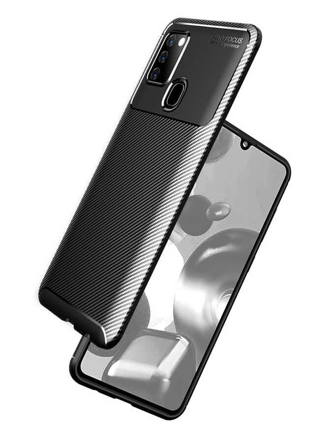 Galaxy A21S Kılıf Zore Negro Silikon Kapak Siyah