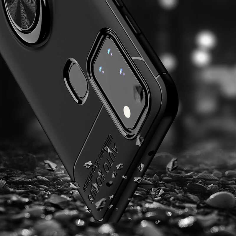 Galaxy A21S Kılıf Zore Ravel Silikon Kapak Siyah-Rose Gold