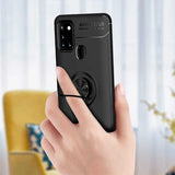 Galaxy A21S Kılıf Zore Ravel Silikon Kapak Siyah-Kırmızı