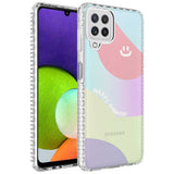 Galaxy A22 4G Kılıf Airbag Kenarlı Renkli Desenli Silikon Zore Elegans Kapak NO4