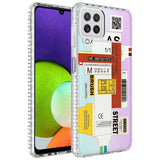 Galaxy A22 4G Kılıf Airbag Kenarlı Renkli Desenli Silikon Zore Elegans Kapak NO2