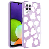 Galaxy A22 4G Kılıf Kamera Korumalı Desenli Sert Silikon Zore Epoksi Kapak NO5