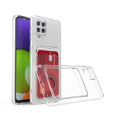 Galaxy A22 4G Kılıf Kartlıklı Şeffaf Zore Setra Clear Silikon Kapak Renksiz