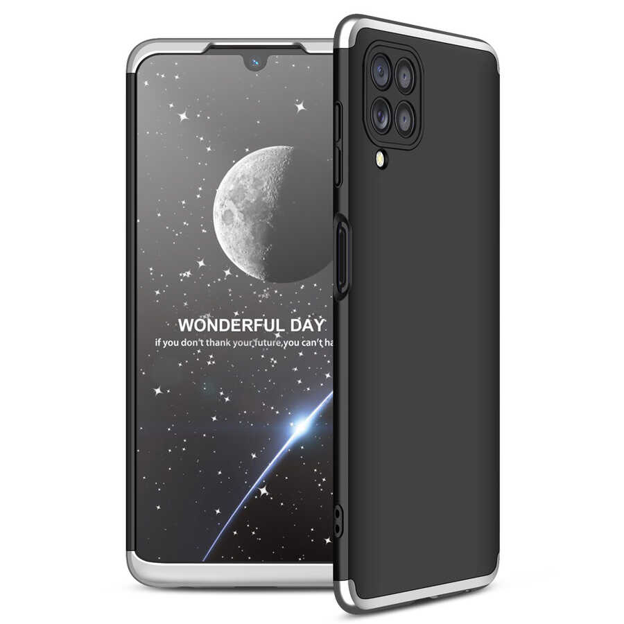 Galaxy A22 4G Kılıf Zore Ays Kapak Siyah-Gri