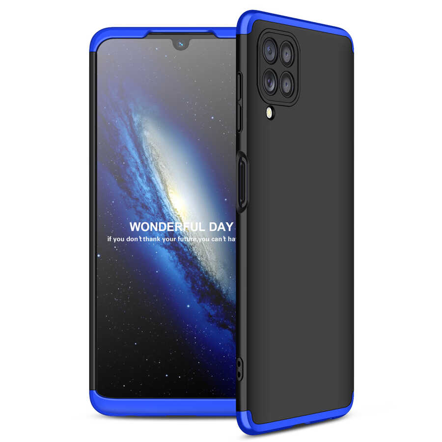Galaxy A22 4G Kılıf Zore Ays Kapak Siyah-Mavi
