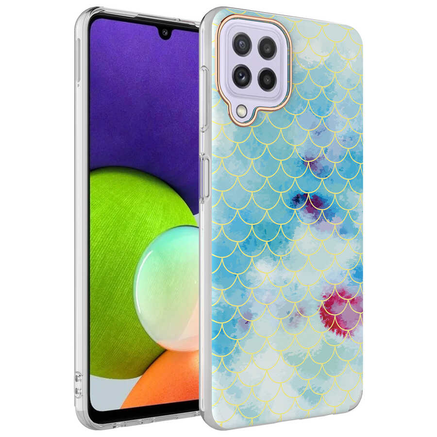 Galaxy A22 4G Kılıf Zore Bella Kapak Leopar