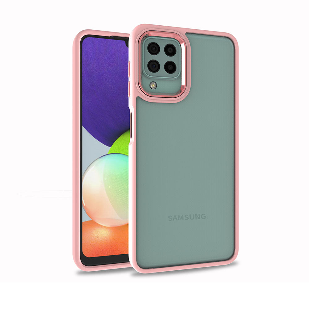 Galaxy A22 4G Kılıf Zore Flora Kapak Rose Gold