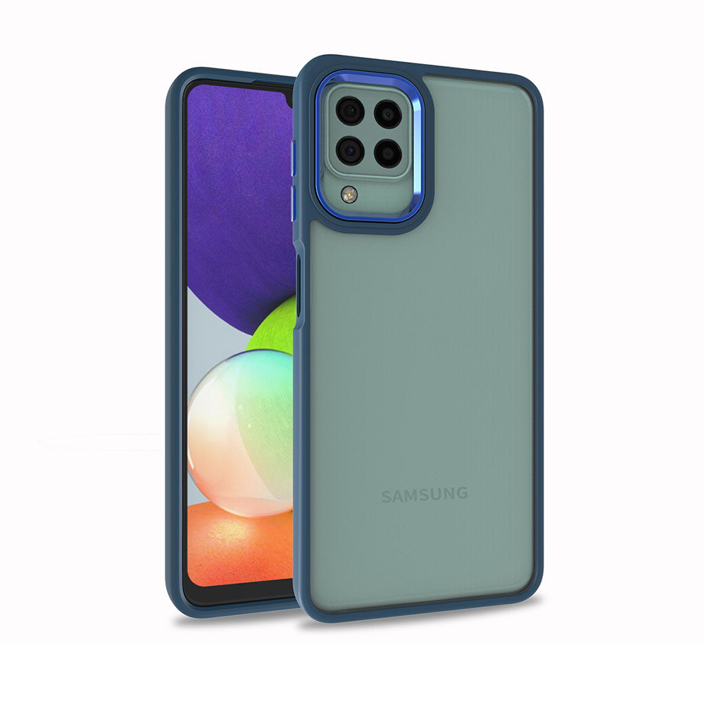 Galaxy A22 4G Kılıf Zore Flora Kapak Mavi
