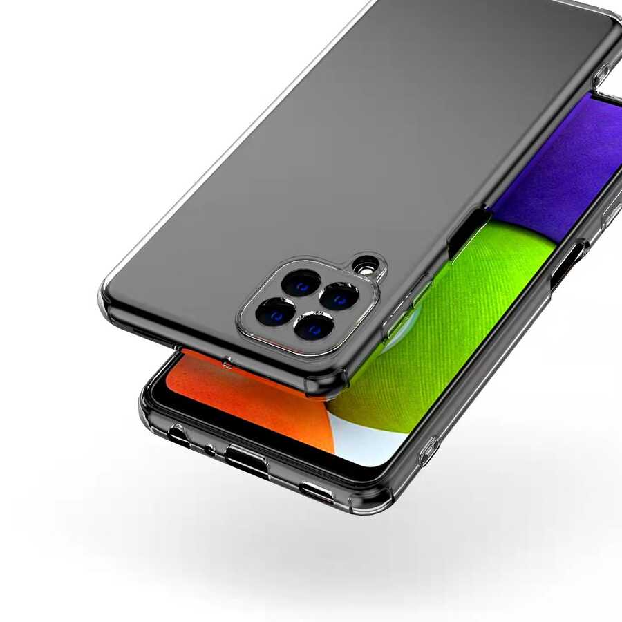 Galaxy A22 4G Kılıf Zore Kamera Korumalı Süper Silikon Kapak Renksiz