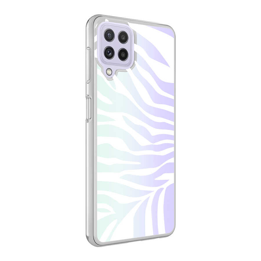 Galaxy A22 4G Kılıf Zore M-Blue Desenli Kapak Heart No3