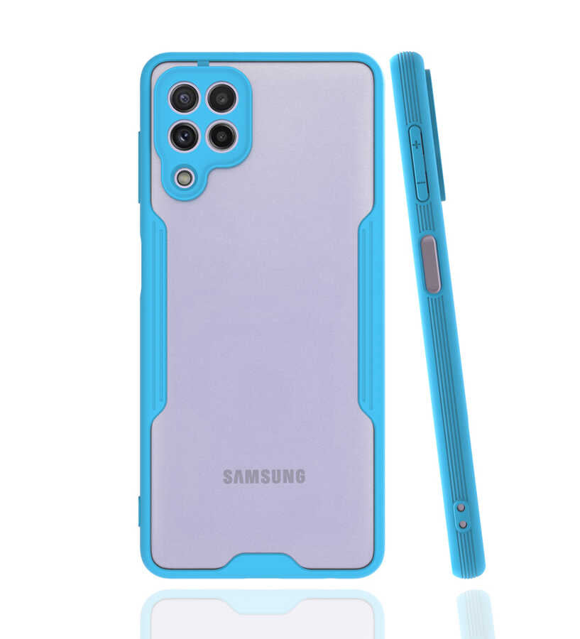 Galaxy A22 4G Kılıf Zore Parfe Kapak Mavi