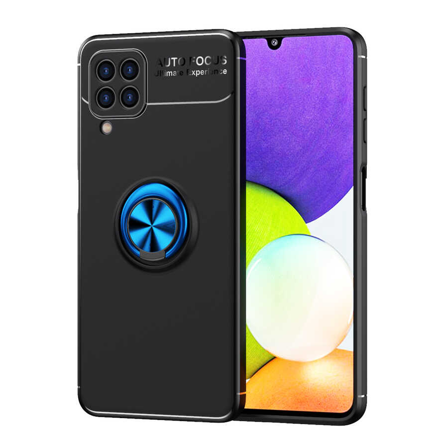 Galaxy A22 4G Kılıf Zore Ravel Silikon Kapak Mavi