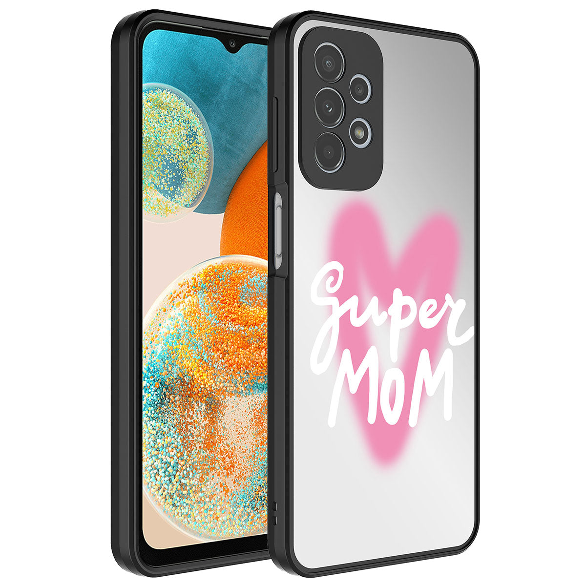 Galaxy A23 Kılıf Aynalı Desenli Kamera Korumalı Parlak Zore Mirror Kapak Süper Anne