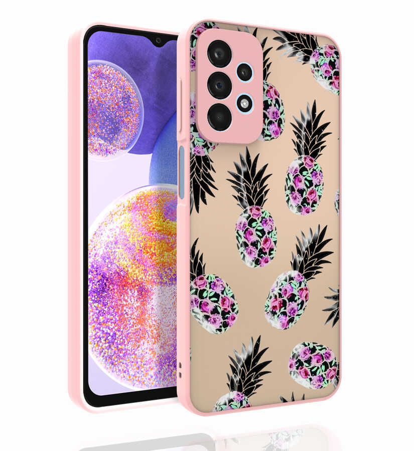 Galaxy A23 Kılıf Desenli Kamera Korumalı Parlak Zore Nora Kapak NO1