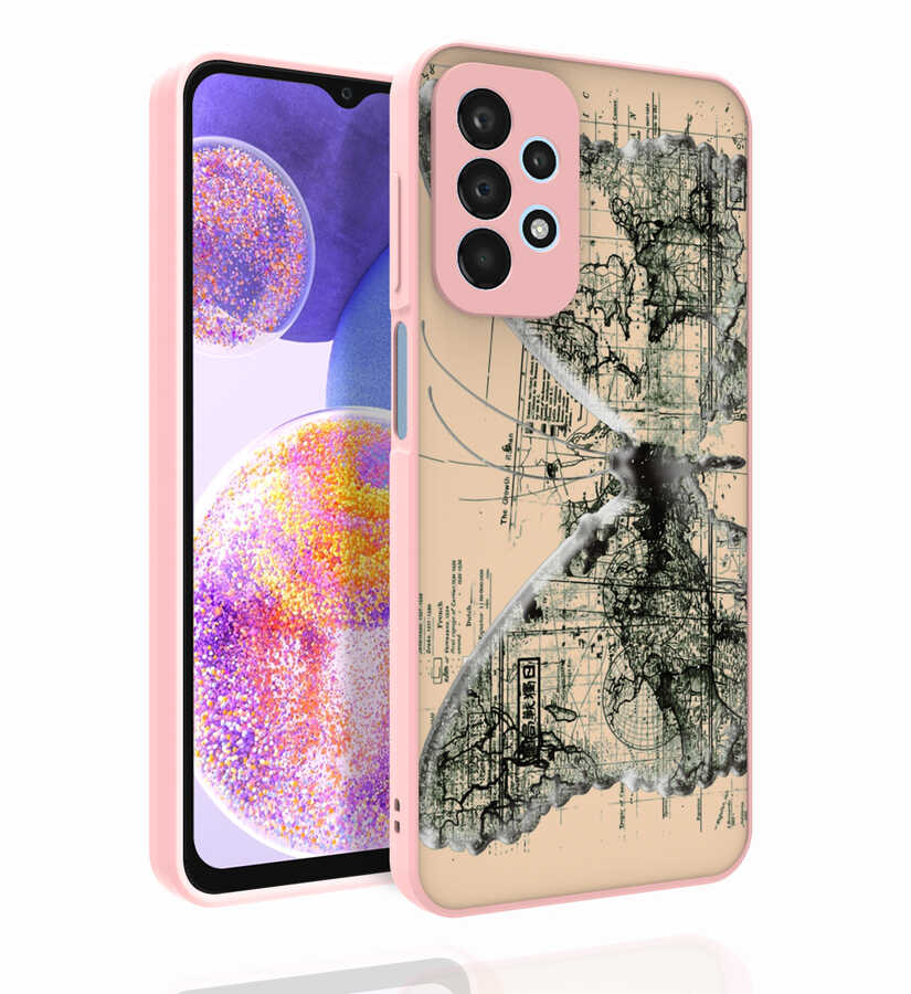 Galaxy A23 Kılıf Desenli Kamera Korumalı Parlak Zore Nora Kapak NO4
