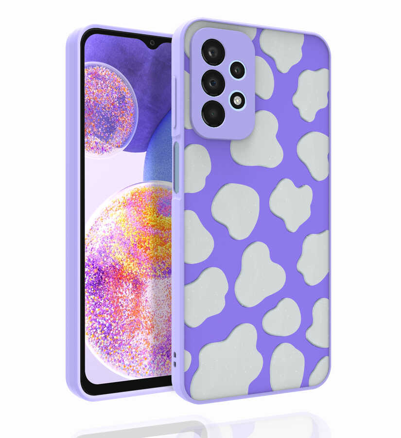 Galaxy A23 Kılıf Desenli Kamera Korumalı Parlak Zore Nora Kapak NO6