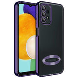 Galaxy A23 Kılıf Kamera Korumalı Logo Gösteren Zore Omega Kapak Gümüş