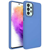 Galaxy A23 Kılıf Metal Çerçeve ve Buton Tasarımlı Silikon Zore Luna Kapak Lavendery Gray