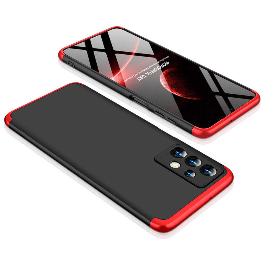 Galaxy A23 Kılıf Zore Ays Kapak Siyah-Kırmızı