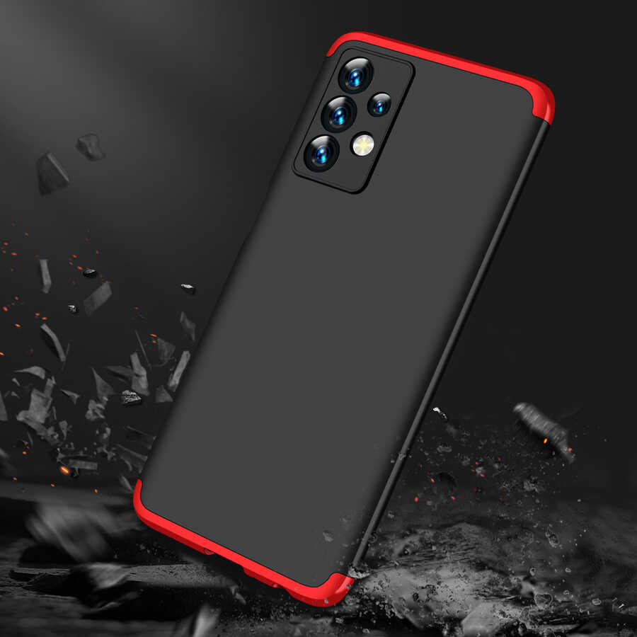 Galaxy A23 Kılıf Zore Ays Kapak Siyah-Kırmızı