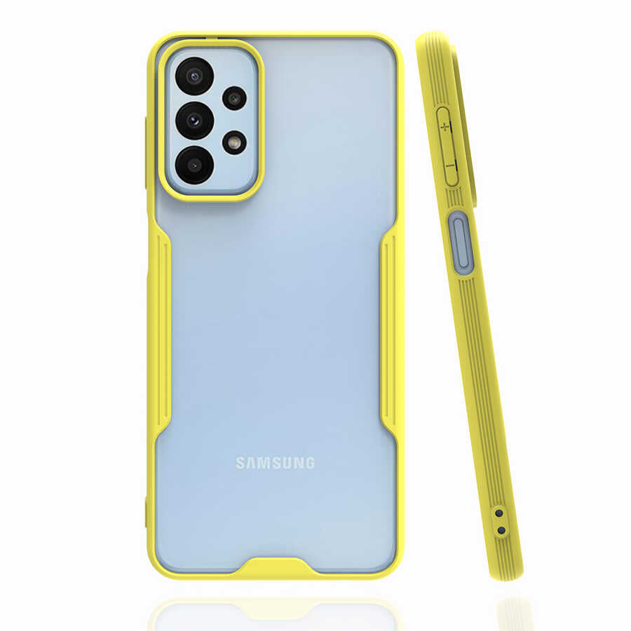 Galaxy A23 Kılıf Zore Parfe Kapak Sarı
