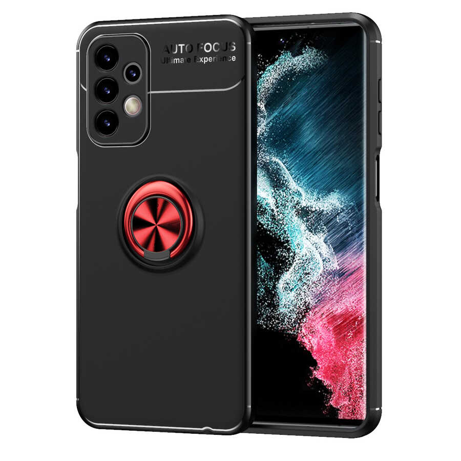 Galaxy A23 Kılıf Zore Ravel Silikon Kapak Siyah-Mavi