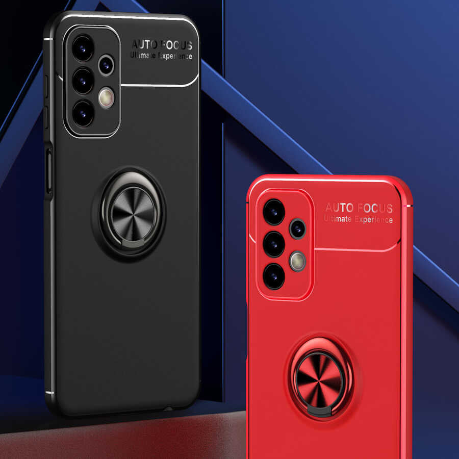 Galaxy A23 Kılıf Zore Ravel Silikon Kapak Siyah-Mavi