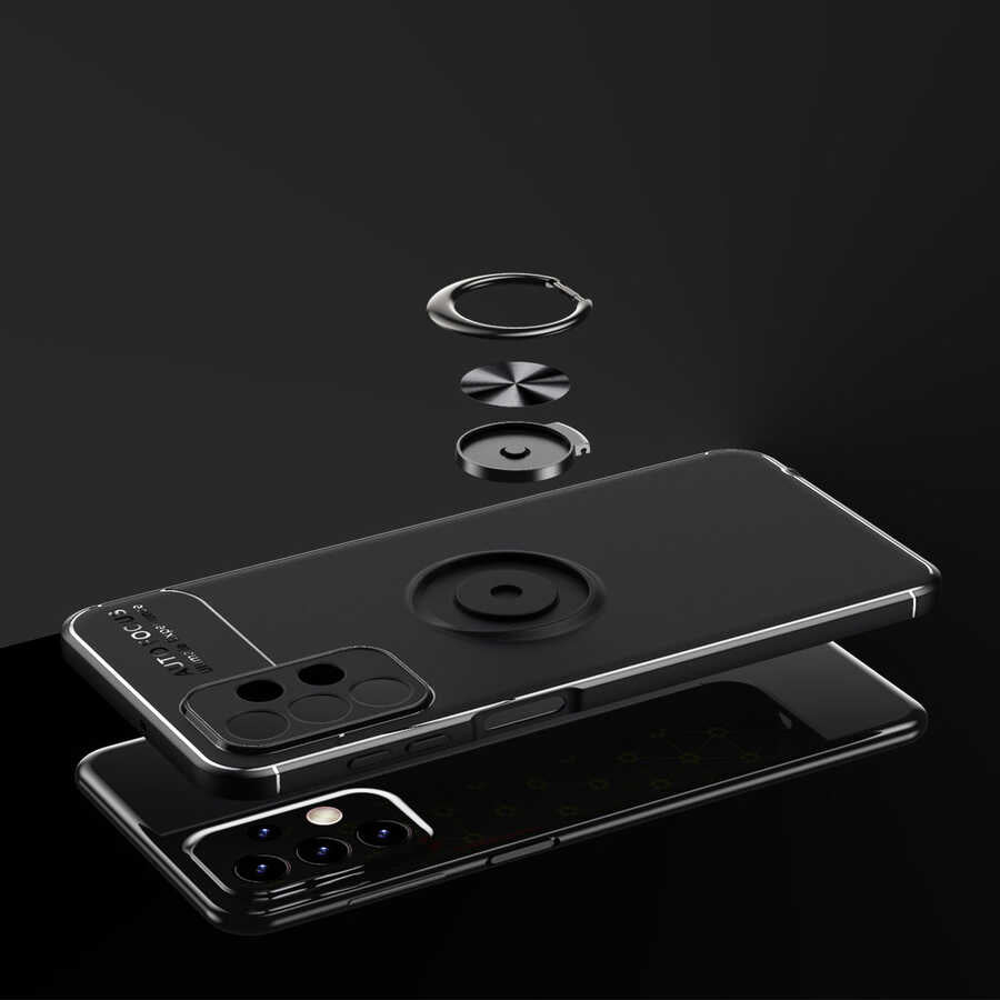 Galaxy A23 Kılıf Zore Ravel Silikon Kapak Siyah-Mavi