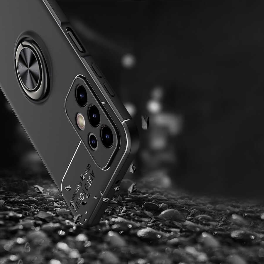 Galaxy A23 Kılıf Zore Ravel Silikon Kapak Siyah-Mavi