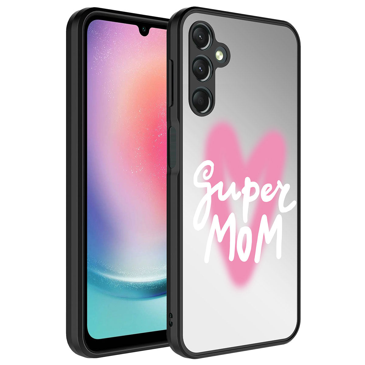 Galaxy A24 Kılıf Aynalı Desenli Kamera Korumalı Parlak Zore Mirror Kapak Süper Anne