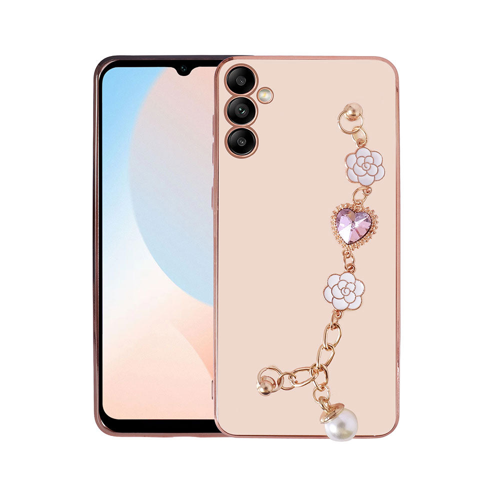 Galaxy A24 Kılıf El Tutamaçlı Kamera Korumalı Zore Taka Silikon Kapak Pembe