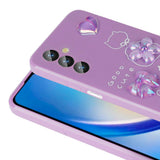 Galaxy A24 Kılıf Kabartma Figürlü Parlak Zore Toys Silikon Kapak Mor