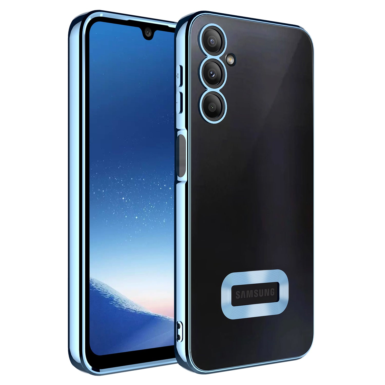 Galaxy A24 Kılıf Kamera Korumalı Logo Gösteren Zore Omega Kapak Derin Mor