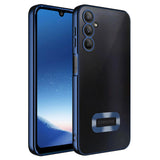 Galaxy A24 Kılıf Kamera Korumalı Logo Gösteren Zore Omega Kapak Lacivert