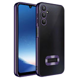 Galaxy A24 Kılıf Kamera Korumalı Logo Gösteren Zore Omega Kapak Derin Mor